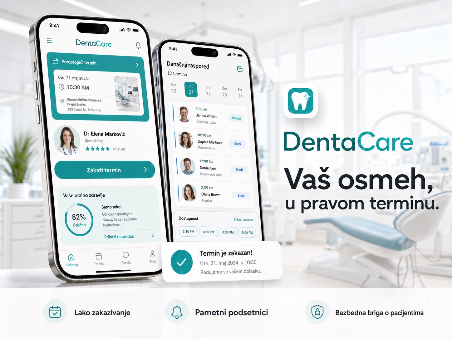 DentaCare - Ordinacija i pacijenti u jednom sistemu product mockup