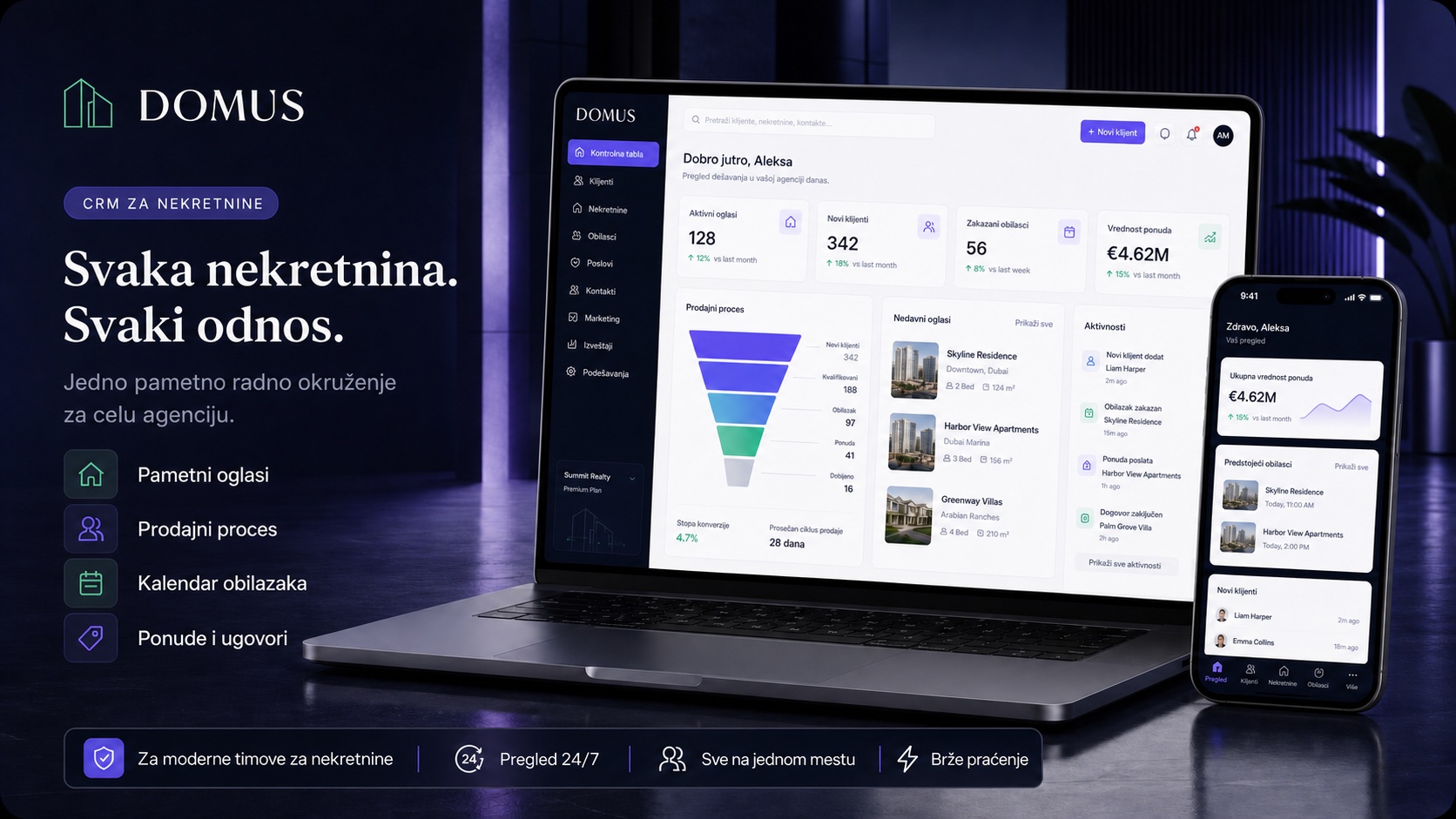 DOMUS - CRM za agencije za nekretnine product mockup